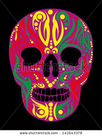 351x470 Tattoo Tribal Skull Vector Art