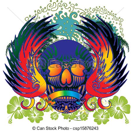 450x449 Tattoo Tribal Skull Vector Art.