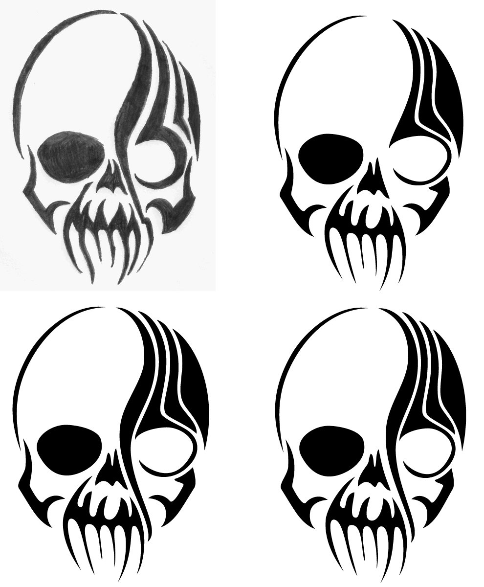 990x1200 Tribal Skull Vector Test By Witho