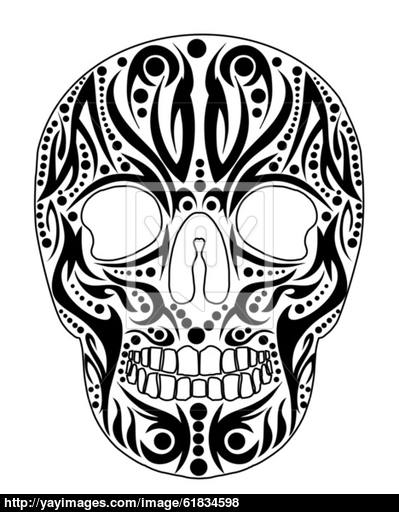 399x512 Tattoo Tribal Skull Vector Art Vector