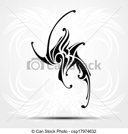 450x470 Tribal Tattoo. Vector Illustration.