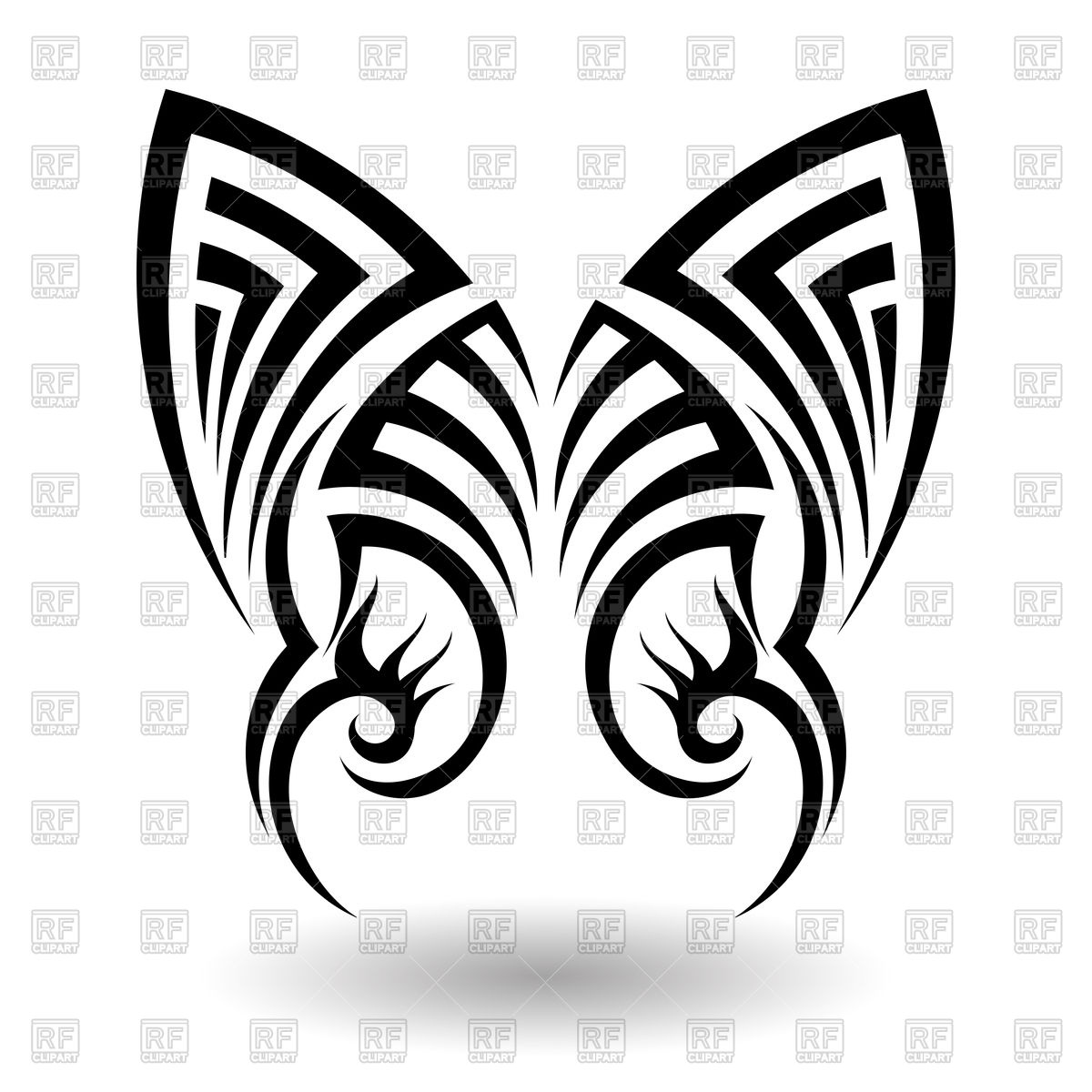 1200x1200 Hand Drawn Wings Tribal Tattoo Vector Image Vector Artwork Of