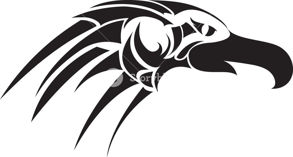 1000x537 Tribal Vector Element With Eagle Head Royalty Free Stock Image