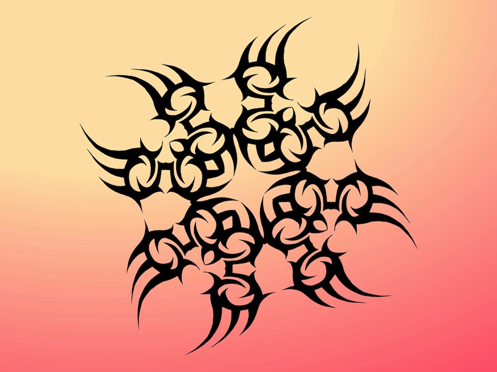 1024x768 Tribal Flower Vector Art Amp Graphics