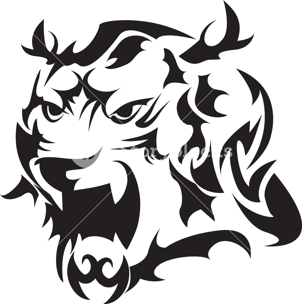 993x1000 Tribal Vector Element With Tiger Head Royalty Free Stock Image