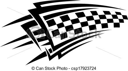 450x248 Tribal Racing Tattoo With Checkered Flag.