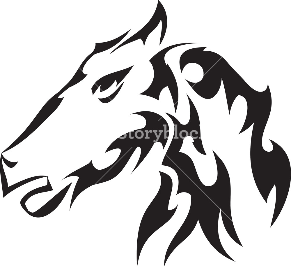 1000x919 Tribal Vector Element With Horse Royalty Free Stock Image