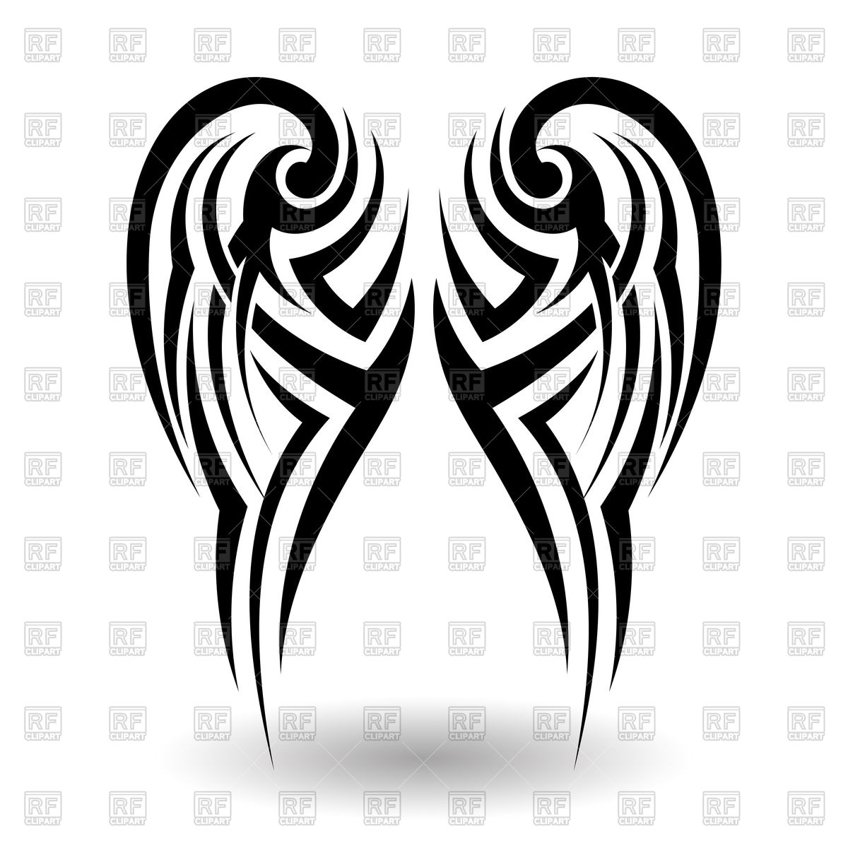 1200x1200 Tribal Tattoo In Wings Shape Vector Image Vector Artwork Of