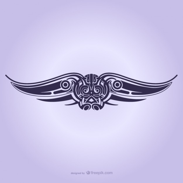 626x626 Tribal Wings Ornament Tattoo Vector Free Vector Download In .ai
