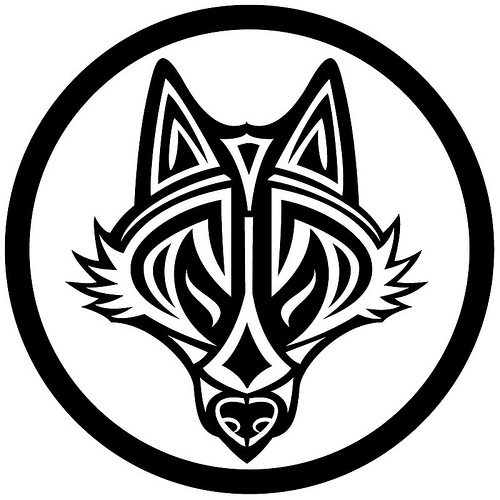 500x500 Tribal Wolf Vector Image