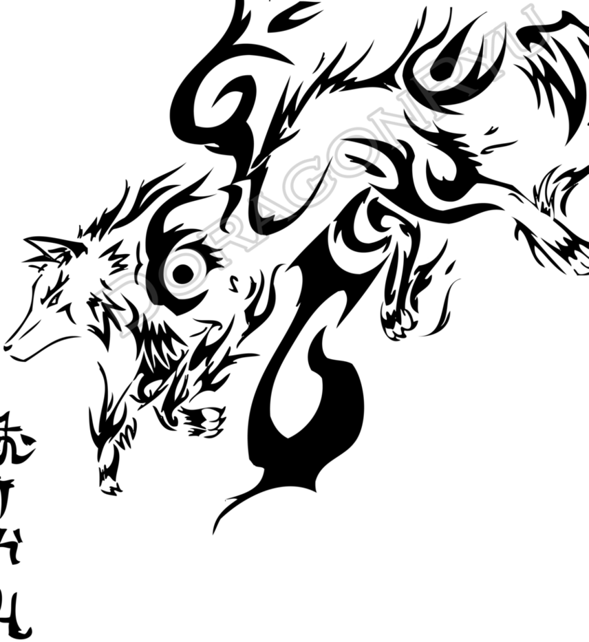 856x933 Wolf Tribal Art Vector By Doragonryu