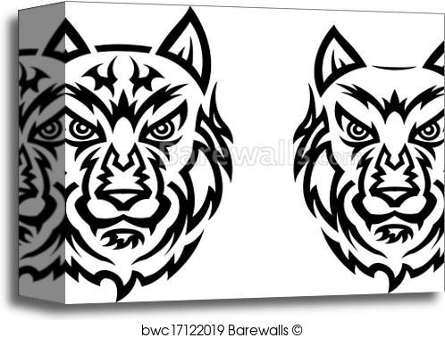 498x379 Canvas Print Of Tribal Wolf Tattoo Barewalls Posters Amp Prints