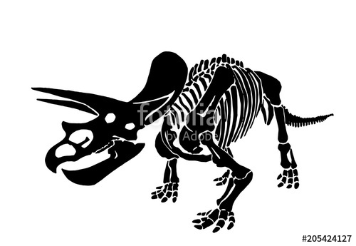 500x345 Graphical Dinosaur Skeleton Isolated On White Background,vector