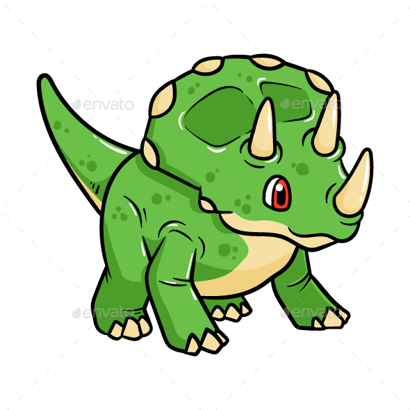 590x590 Cartoon Triceratops Vector Illustration By Siridhata Graphicriver