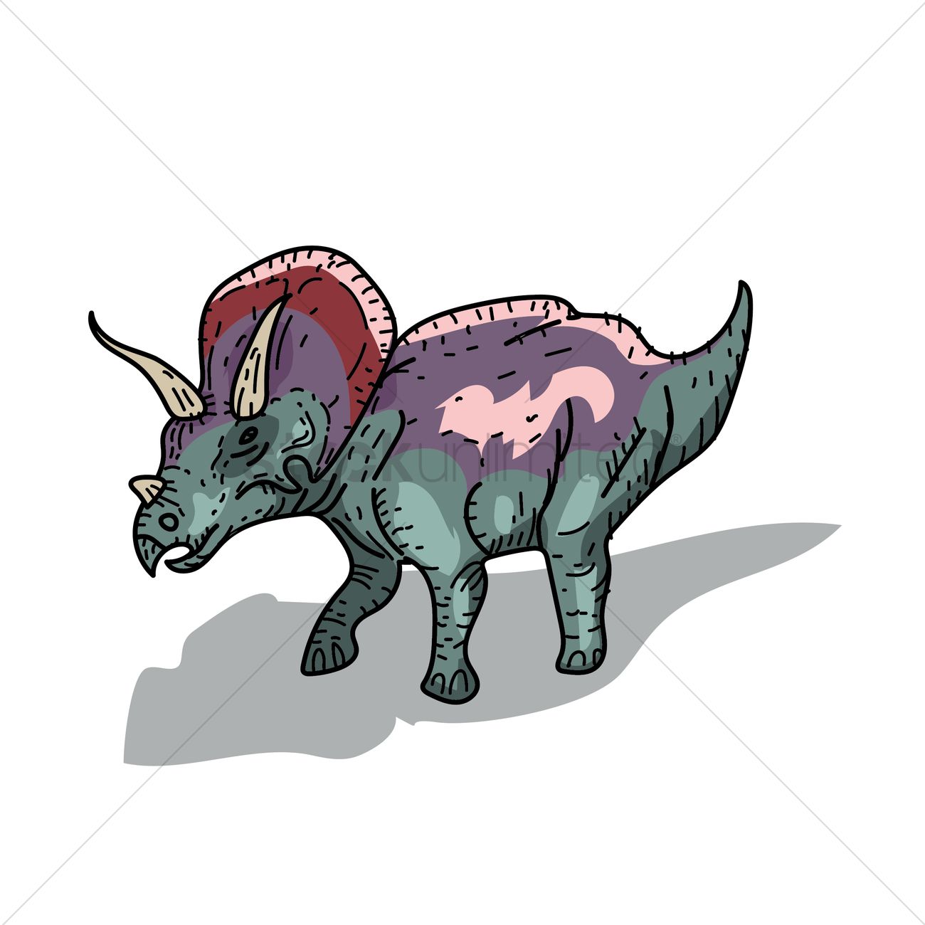 1300x1300 Triceratops Vector Image