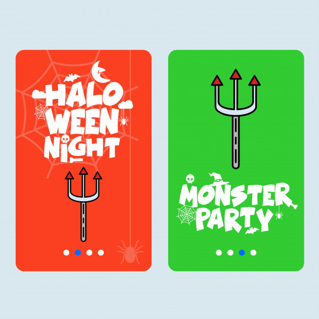 626x626 Happy Halloween Invitation Design With Trident Vector Vector