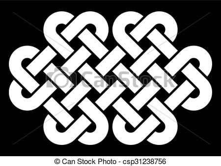 450x339 Celtic Knot Vector Illustration (Black And White, Isolated)