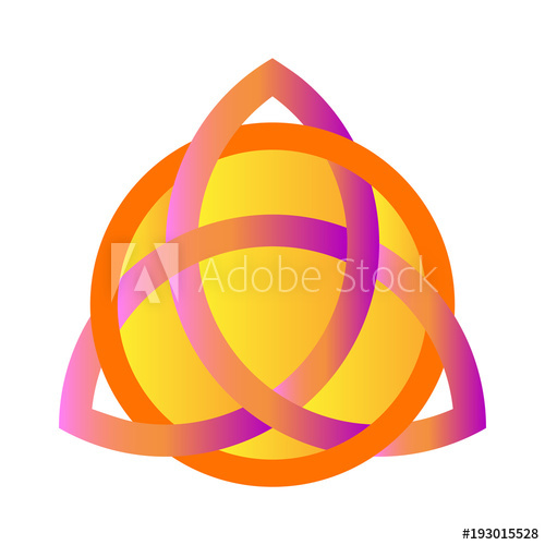 500x500 Black Triquetra Ornament With Purple And Golden Gradient