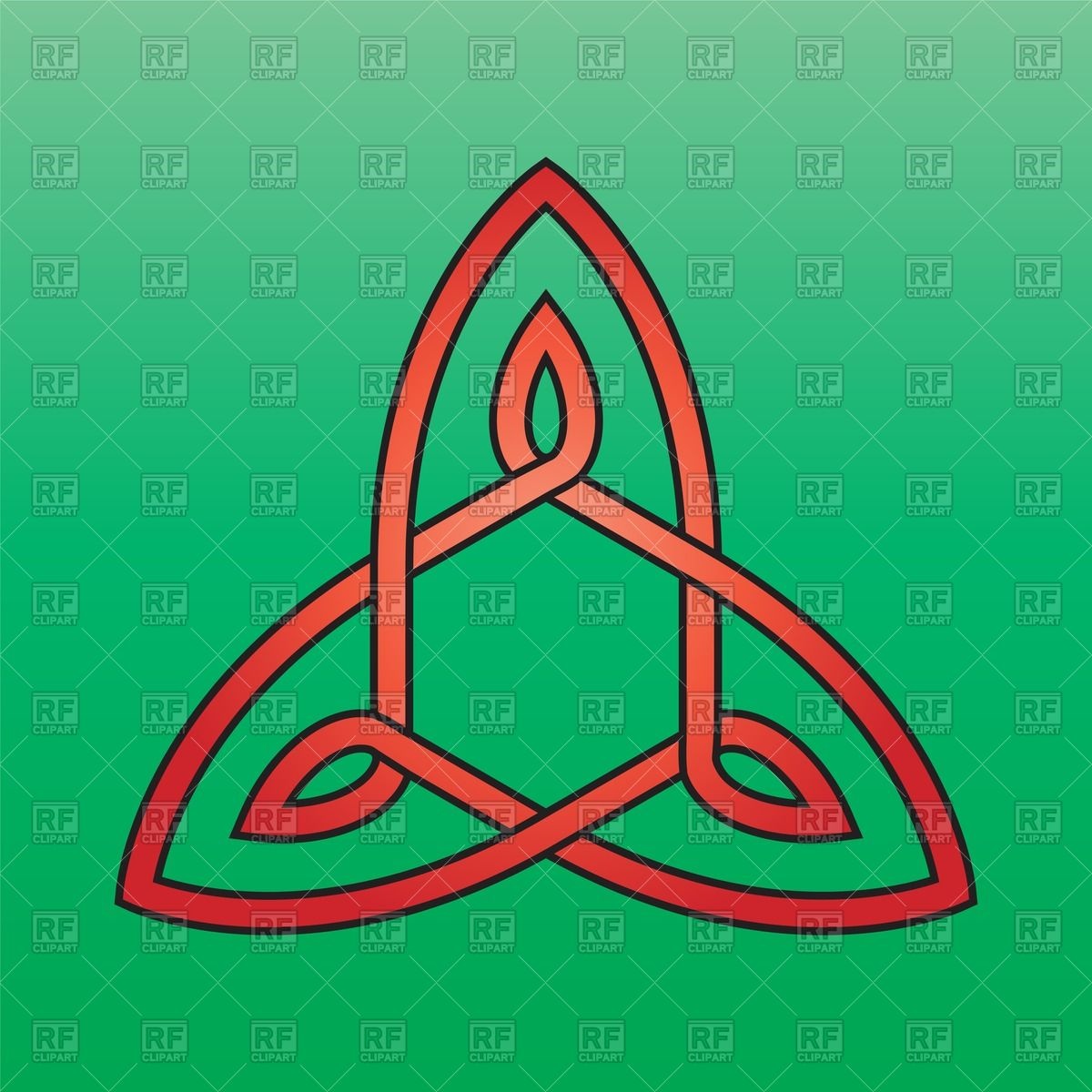 1200x1200 Celtic Endless Knot (Triquetra) On A Green Background Vector Image