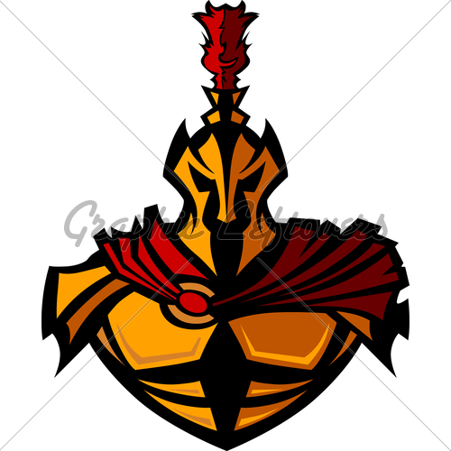 500x500 Spartan Greek Warrior With Helmet Vector Mascot Gl Stock Images