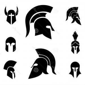 300x300 Vector Illustration Of A Spartan Trojan Warrior Mascot Sprinting