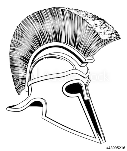 421x500 Black And White Trojan Helmet
