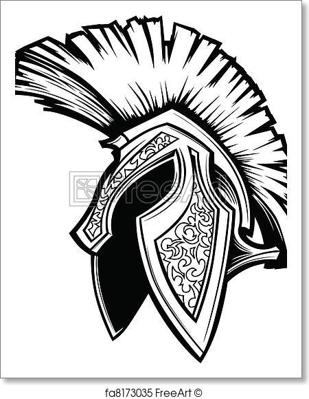 450x580 Free Art Print Of Spartan Trojan Helmet Mascot Vector. Vector
