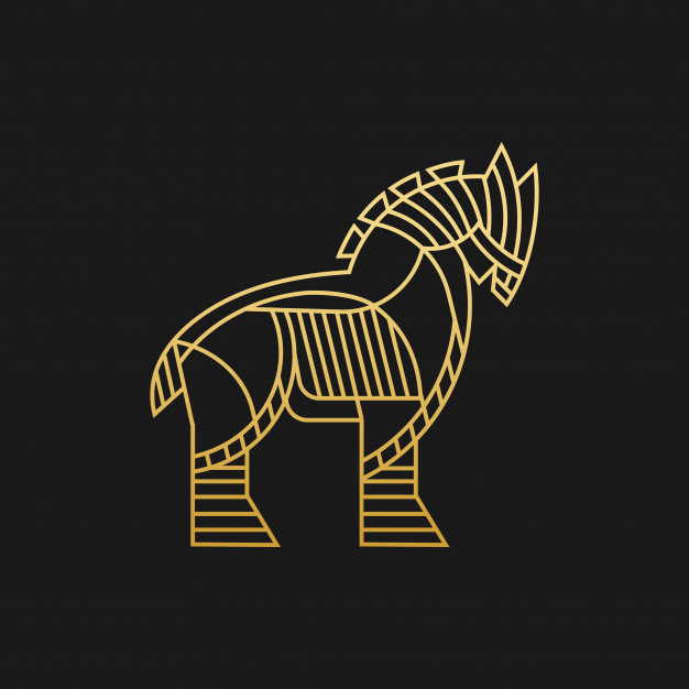 626x626 Trojan Horse Line Art Illustration Vector Premium Download