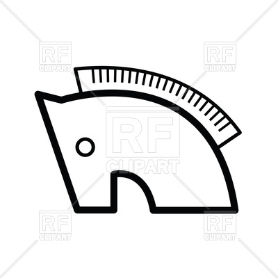 400x400 Trojan Horse Symbol Icon Line Vector Image Vector Artwork Of