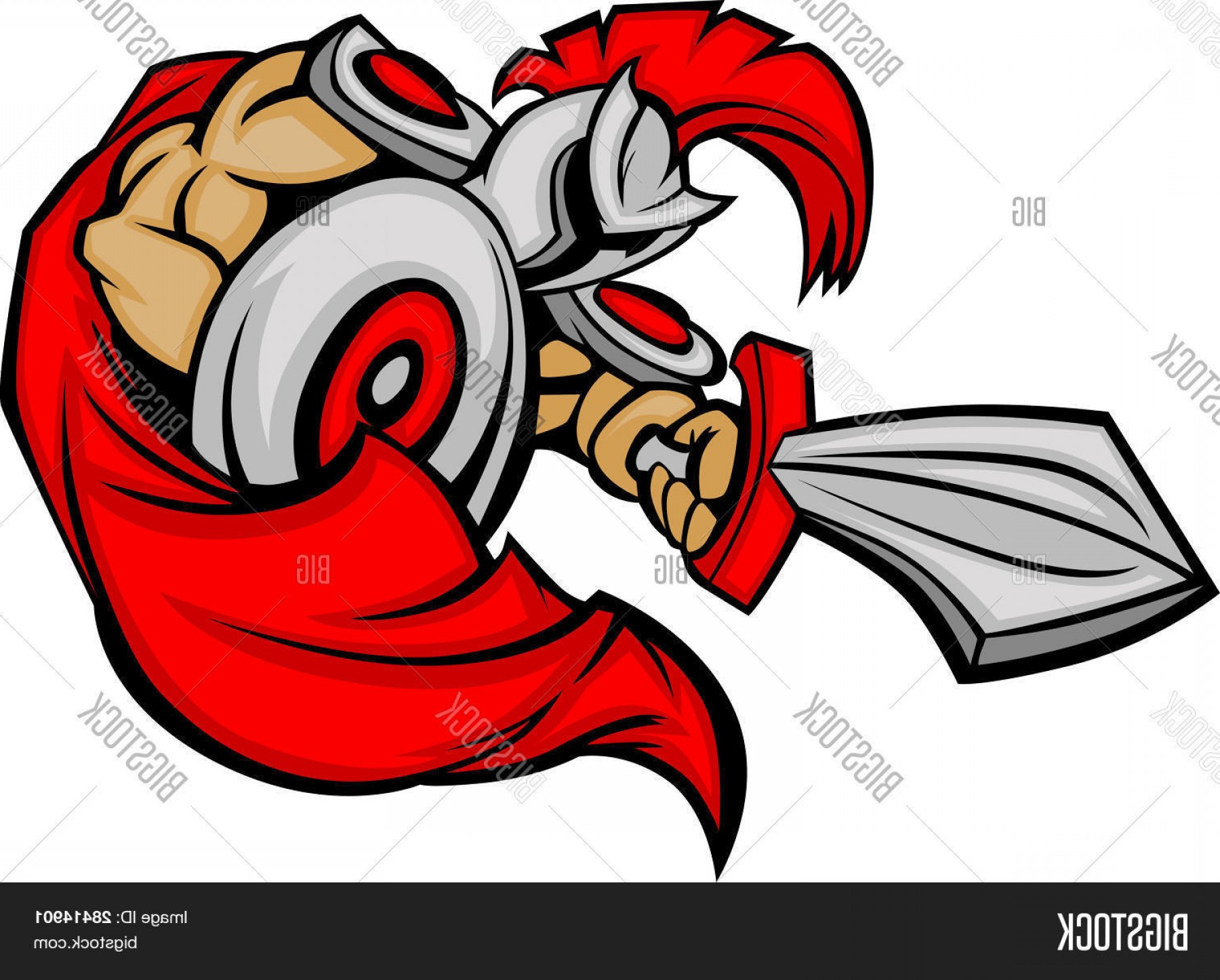 1800x1446 Stock Vector Trojan Mascot Body With Sword And Shield Cartoon