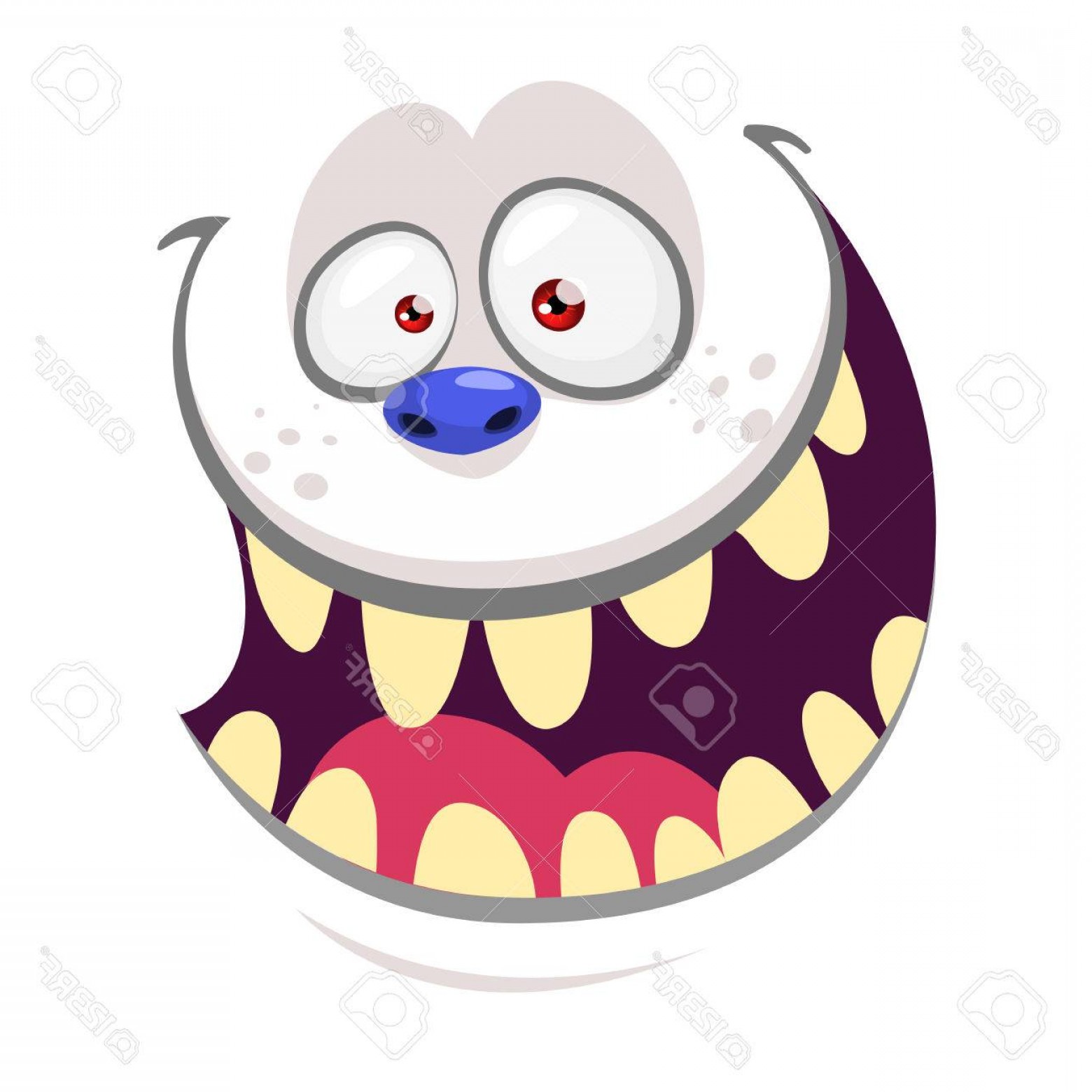 1560x1560 Photostock Vector Cartoon Monster Yeti Face Isolated On White