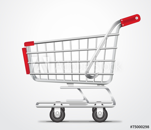 500x432 Empty Shopping Cart Trolley Vector In Isolated White Background