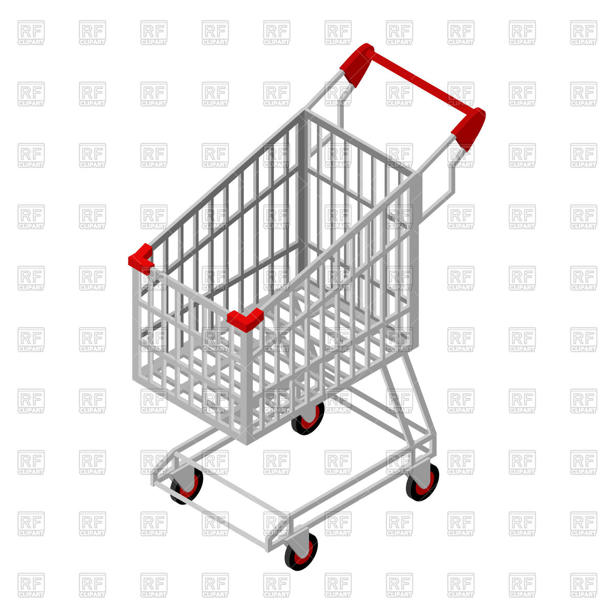 1200x1200 Empty Shopping Cart, Supermarket Trolley Vector Image Vector