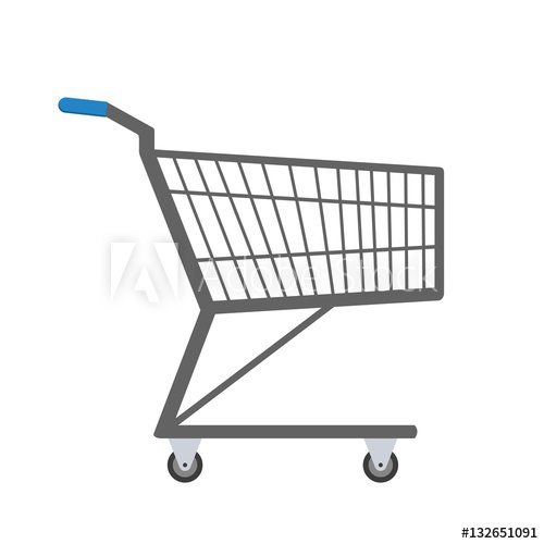 500x500 Shopping Trolley. Vector Illustration