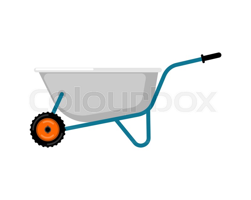 800x639 Wheelbarrow Garden Isolated. Grounds Trolley. Vector Illustration