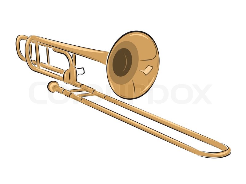 800x600 Musical Instrument Trombone Vector Illustration Stock Vector