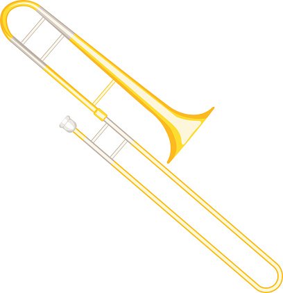 408x422 Trombone Vector Illustration Isolated On White Background Premium