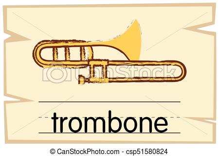 450x320 Wordcard Template For Trombone Illustration.