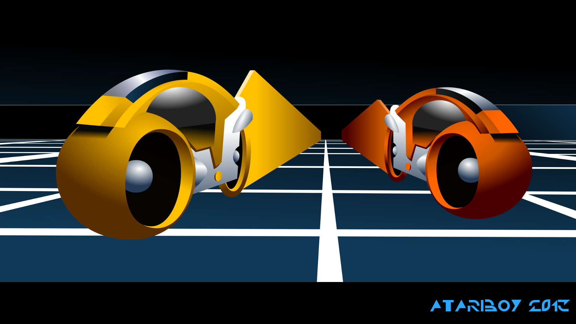 1920x1080 Tron Test Vector Art (Color) By Atariboy
