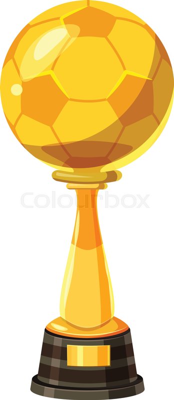 348x800 Golden Soccer Trophy Cup Icon. Cartoon Illustration Of Golden