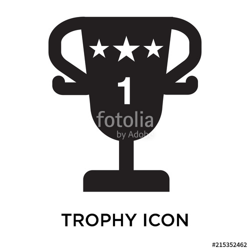 500x500 Trophy Icon Vector Sign And Symbol Isolated On White Background