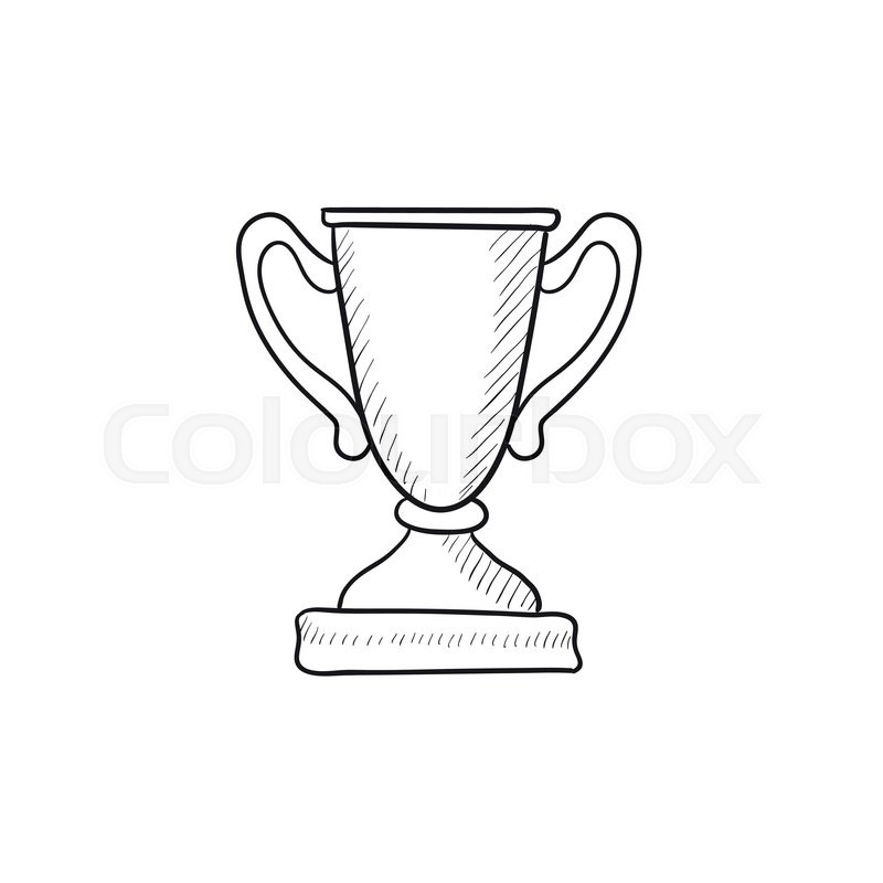 800x800 Trophy Vector Sketch Icon Isolated On Background. Hand Drawn