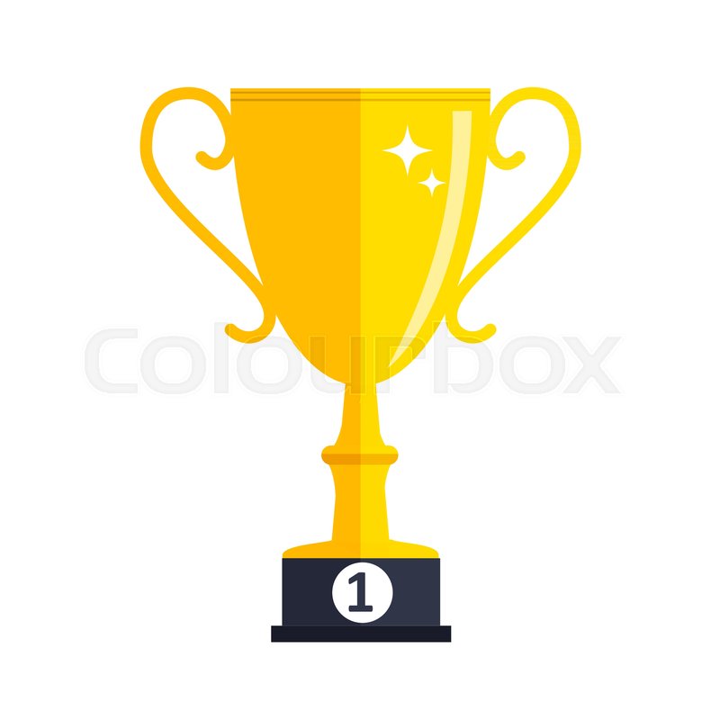 800x800 Concept On Success. Gold Trophy Cup Award Icon. Vector