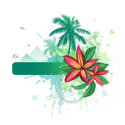 500x500 Tropical Elements Backgrounds Vector 01 Free Download