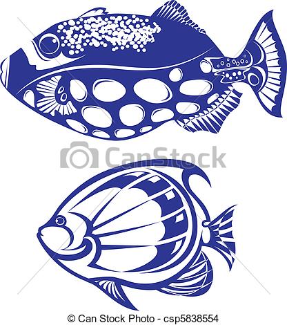 416x470 Tropical Fish. Set