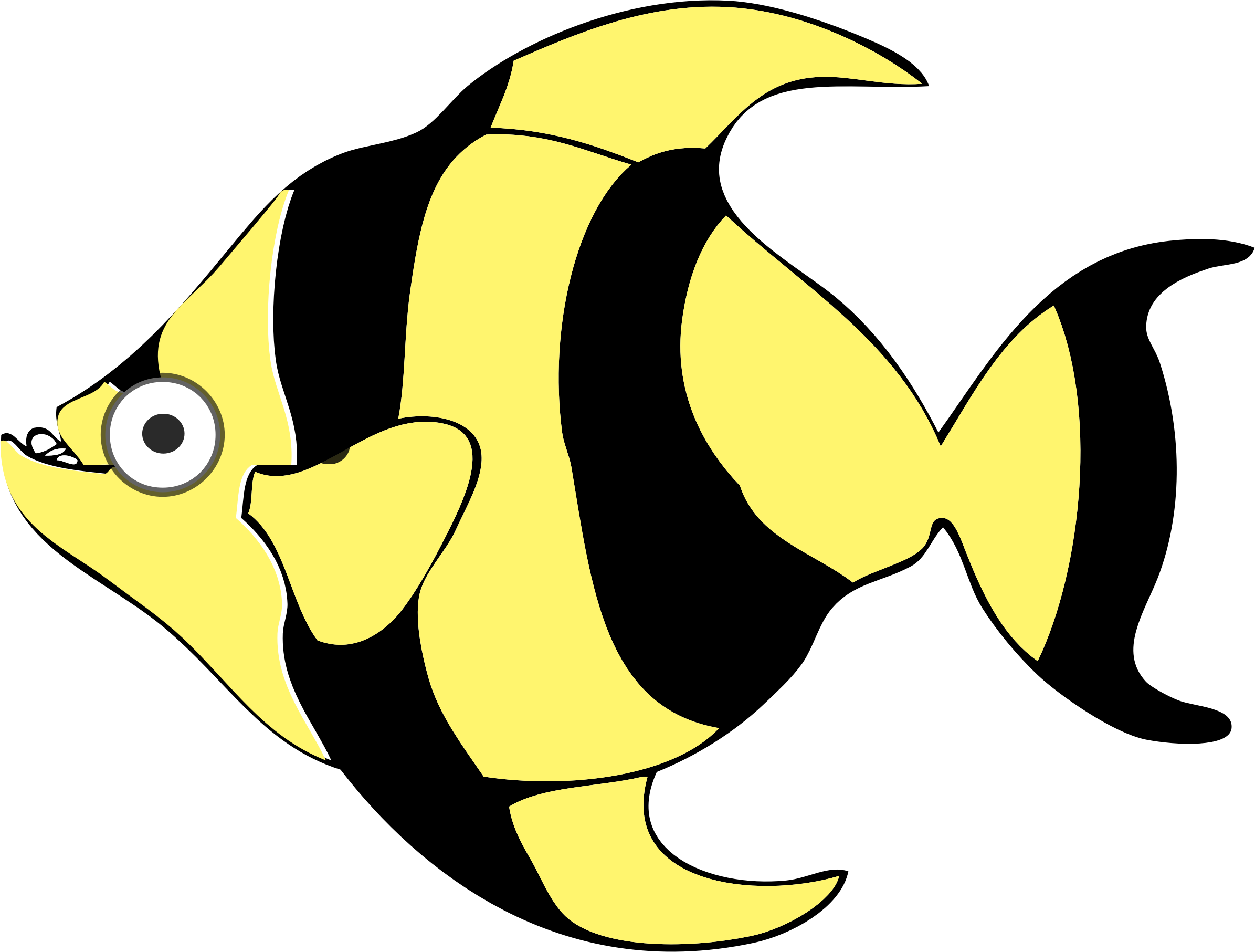 2391x1813 Cartoon Tropical Fish Vector Clipart Image