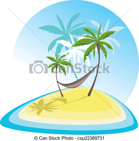 450x457 Simple Illustration With Tropical Island Vectors