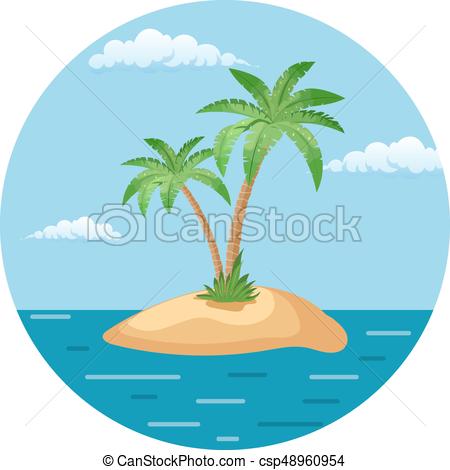 450x470 Summer Landscape Of The Tropical Island In The Ocean With Palm