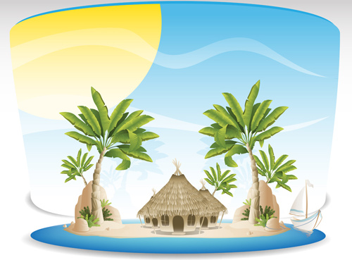 500x369 Summer Tropical Island Travel Background Vector Free Vector In