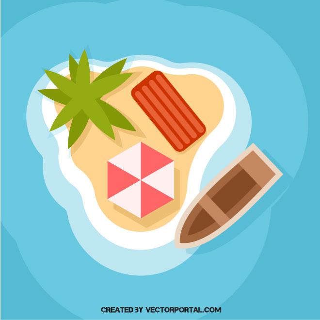660x660 Tropical Island Vector Image